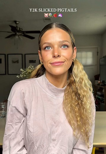 Y2K Slicked Pigtails Tutorial for Curly Hair