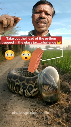 Take out the head of the python trapped in the glass jar....challenge 🤔#new #viralreelschallenge2025viralreelschallengejaiviralreelschallengeviralreelschallenge #reelschallengereelschallengereelschallengereelschallenge #challenge #python #snake #glass #Life Sandeep Kumar Bablu 009 | Challenge Circle Adda