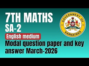 7th maths SA-2 modal question paper 2026 || English medium || DSERT QUESTIONS PAPER WITH KEY ANSWER