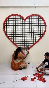 A Grand Valentine Heart Wall with Floral Elegance | Hetal's Art