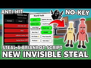 *NEW* 🔥 Steal a Brainrot Script *NO KEY* 🤑 - Invisible /Instant Steal / Pastebin Link - Rebirth 17 💫