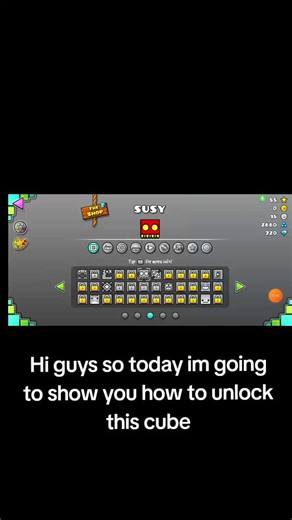 GEOMETRY DASH!!! how to unlock a special cube :D #geometrydash #code
