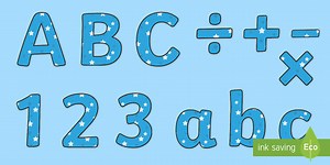 Blue with White Stars Display Lettering