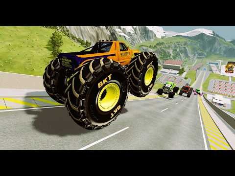 Epic Highter Speed Monster truck jumps CAR Stunts & crashes #012 | BeamNG Drive