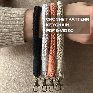 Crochet Boho Keychain Pattern: Braided Cotton Wristlet (PDF) - Etsy