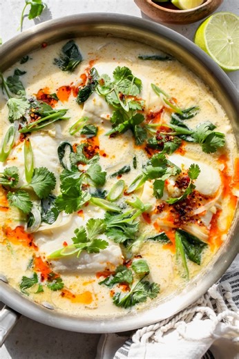 6.9K views · 50 reactions | Simple and incredibly delicious Thai-Inspired Coconut Poached Fish https://dishingouthealth.com/thai-coconut-poached-fish/ | Dishing Out Health | Facebook