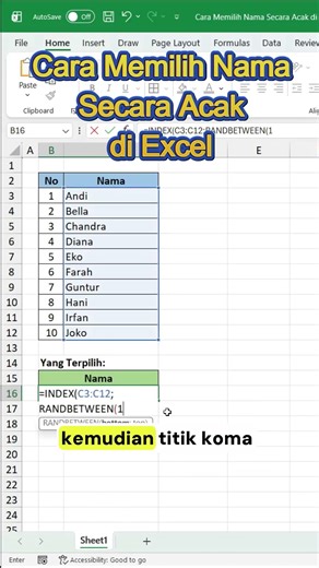 How to Pick a Random Name in Excel #computertutorial #excel #exceltips #exceltutorial