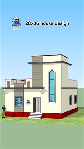 28x36 modren house design | 28 feet front design | 🏡 #house #housedesign #erarman #architecture