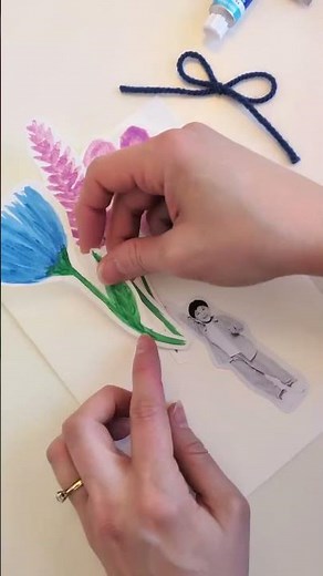 Carte Fête des Mères DIY aquarelle/découpage - DIY Mother's Day Card watercolor cutout paper flowers