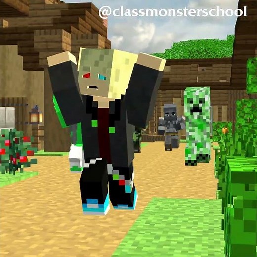 The Witch leads Zombies to the village - Minecraft Animation