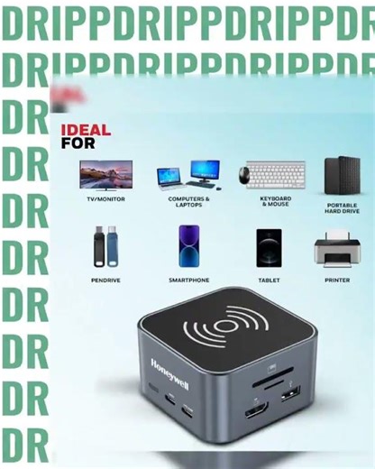 Honeywell New Launch 12-in-1 Type C Dock with 4K HDMI, MagSafe Wireless 15W, 4xUSB Ports PD 100W,...