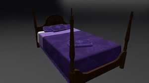 Victorian-esque Pixel Art Bed - 3D model by Choczy