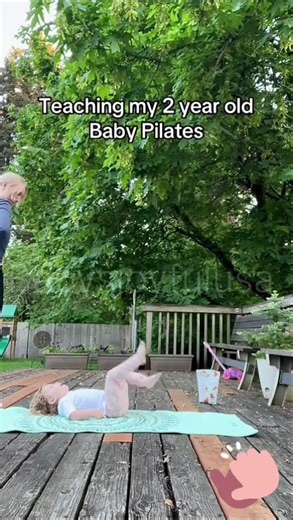 Teaching my 2 years old baby pilates 💪🏻👏🏻 Babys joyful usa 👶 #babysjoyfulusa