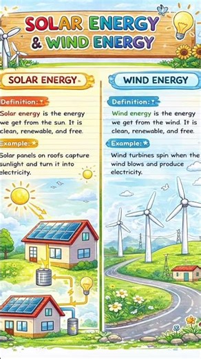 Solar energy and wind energy example and definition###
