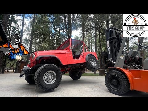 Shannon does some body work on the Jeep CJ5