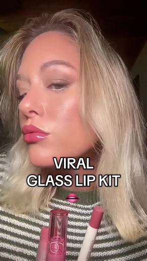 Soooo in love with the viral Glass Lip Kit!!! #glasslips #lipcombo #tiktokshopbeauty #tiktokshopcreatorpicks #lipgloss
