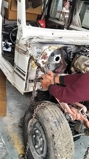 Bolero front panel dent pulling 🚘 #fypシ #viral #tauheedkhan