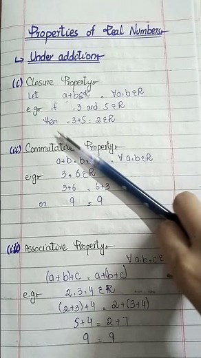 Class 9 | Chapter 2 | properties of real number | properties of real numbers with examples