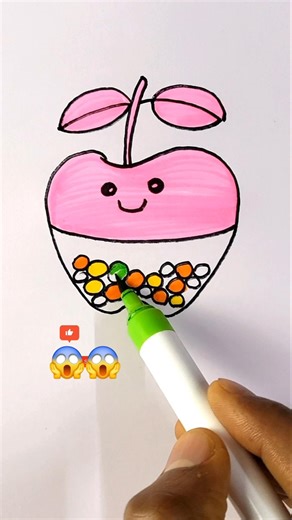 Apple 🍎 Candy 🍬 😋 drawing for Kids #shorts #ytshorts #drawing #art #candy #kidsart