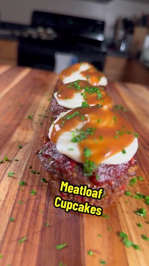 Juicy Lucy Meatloaf Cupcakes Meatloaf is easily my #1 childhood favorite… So why not turn it into a cupcake? Still to this day, I think it’s pretty hard to beat a good meatloaf, but there’s plenty of WRONG people out there in this world that think meatloaf sucks… 🙄 If you had a bad experience growing up, it’s probably because the person cooking it didn’t know what the hell they were doing… Are you Team Meatloaf? This one started with ground venison and all my favorite ingredients… Peppers, Onio