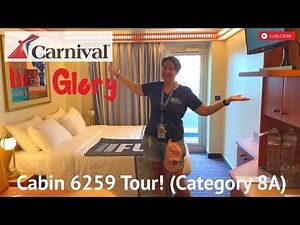 Carnival Glory Balcony Cabin 6259 Tour - Category 8A Balcony Cabin Deck 6