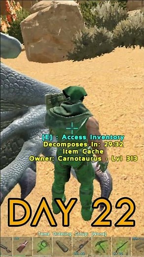 Day 22 pt2 - ARK 100 Days Scorched Earth with NPC Tribes! - ARK #shorts