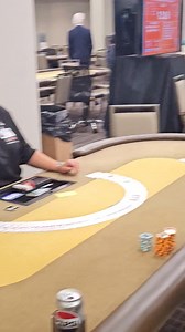 As the rest of the players head to break in the 2025 Deepstack Milly in Philly Fall Classic at Pearl River Resorts presented by GCP Tour Duane Fontenot and Allan Rivers clash. | GCP Tour