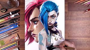 233K views · 22K reactions | Colored pencils drawing of VI & Jinx from Netflix series Arcane: League of Legends.  ○ Youtube - https://www.youtube.com/c/drawholic_com ○ Instagram - https://www.instagram.com/drawholic.page | 드로우홀릭 drawholic | Facebook