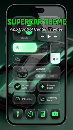 A Control Center that looks as good as it works. Fully customizable themes.