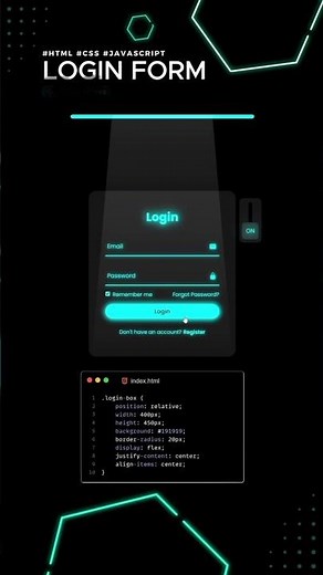 “Modern Login Page using HTML & CSS 💻 | Simple & Responsive 🔥 #shorts