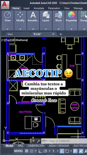 Cambia textos en AutoCAD a mayúsculas y minúsculas