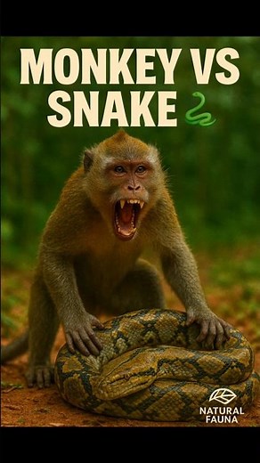 Monkey vs Snake 🐒🐍 | Wild Jungle Battle | #Natural_Fauna #snake #monkey