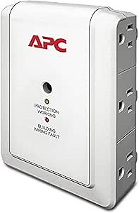 APC Wall Outlet Plug Extender, Surge Protector with USB Ports, P6WU2, (6) AC Multi Plug Outlet, 1080 Joule Surge Protection White