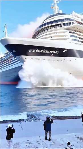 "Massive Collision! Two Cruise Ships Crash Near the Shore — Chaos at Sea!"