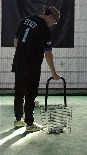 Testing out our prototype Pickup Baseball Hopper in the cage! #battingcage #battingcagesinc