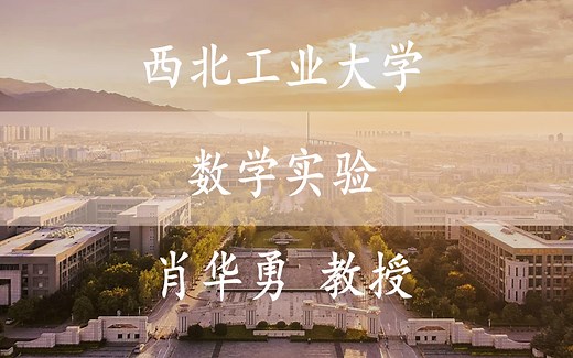【数学实验】西北工业大学 数学实验 肖华勇教授