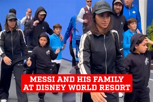 Lionel Messi and his family try to enjoy a family morning at Disney