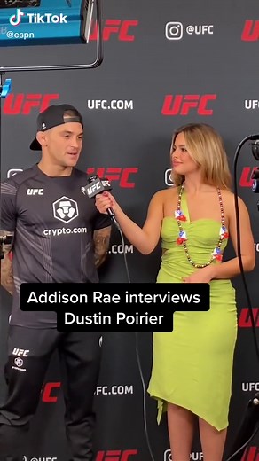 @addisonre interviews Dustin Poirier before his fight against Conor McGregor at #UFC264 @ufc #ufc
