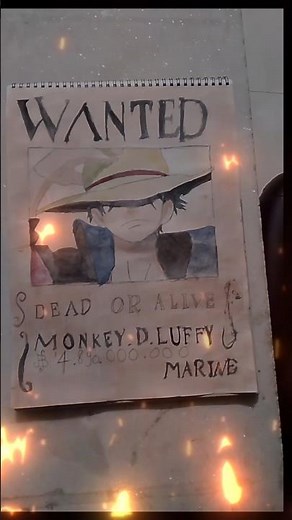 ​I Painted Luffy's WANTED Poster From Scratch! 🎨 #animeart