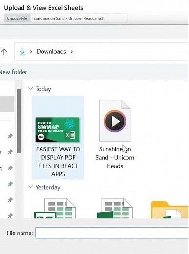 Upload and View Excel Files In React #shorts