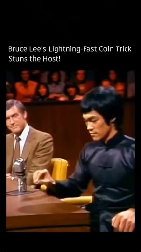 the unseen history on Instagram: "Watch a jaw-dropping moment inspired by Bruce Lee as a martial artist displays unreal precision on a 1970s TV show. With a lightning-fast finger strike, he sends a coin flying - stunning the host and freezing the audience in disbelief. The move isn't just about speed; it's a display of intense focus, body control, and the raw philosophy behind Jeet Kune Do. This rare moment proves why Bruce Lee's legacy isn't just legendary... it's on another level. Follow us to