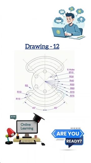"Master AutoCAD 2D Drawing in 1 Minutes! (Beginner to Pro)" || Drawing - 12 || 3D CAD TAMIL #autocad
