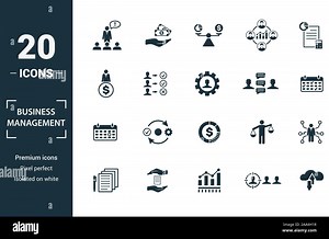 Business Management icon set. Include creative elements expert opinion, budget balance, sponsor, discussion, key event icons. Can be used for report Stock Vector Image & Art - Alamy