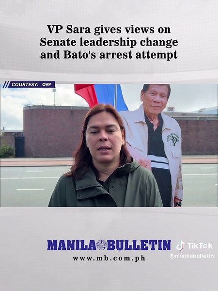 Vice President Sara Duterte did not dwell much on the change in Senate leadership, saying it was the decision of the majority of the senators. She also criticized the attempt made by Philippine authorities to arrest Senator Ronald