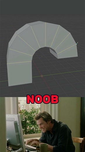 Noob vs Pro: split concave faces #blender #blendertutorial #b3d #blender3d