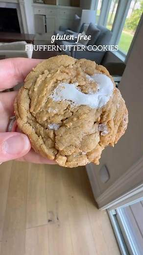 GF Fluffernutter Cookies! 🥜These gluten-free brown butter cookies have swirls of marshmallow cream and peanut butter! They're one of my top 10 favorite cookie recipes! This recipe can be found exclusively in my Let's Bake Gluten-Free Volume 1 cookbook! #glutenfree #cookierecipe #fluffernutter #glutenfreebaking #cookbook #glutenfreeliving | Meaningful Eats
