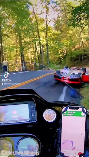 Ferrari crashes on Tail of the Dragon. Full video here: https://youtu.be/4CF8sY1wVEQ | Her Two Wheels