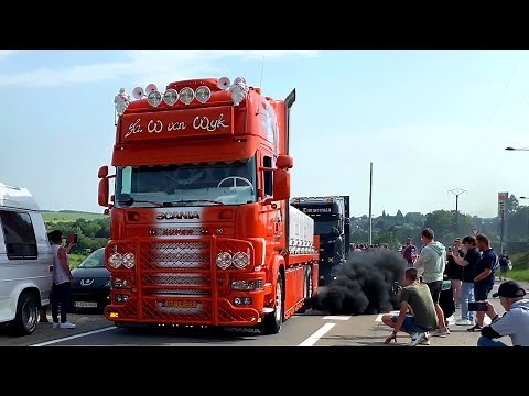 Ciney Truckshow 2022 | Scania V8 Open Pipe Sound & Black Smoke