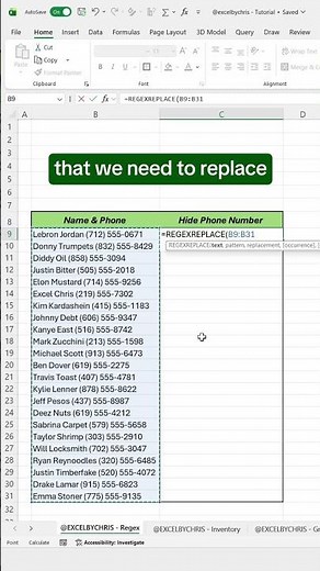 How to use Regex Replace in Excel! #excel #regex #spreadsheet