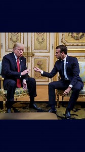 This is the moment French President Emmanuel Macron touched US President Donald Trump's arm before going on to correct a claim he made about Ukraine and European aid. | DW News